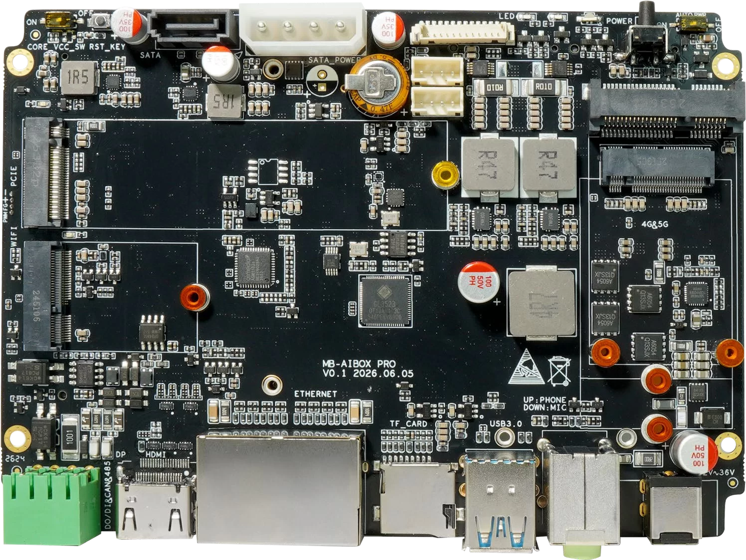 AIBOX PRO 后视 I/O 接口