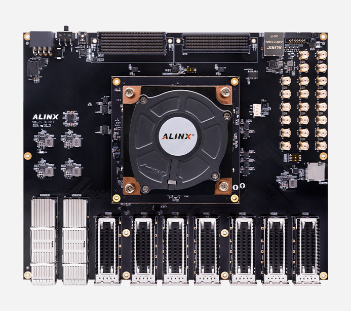 ALINX AMD Virtex UltraScale+ FPGA 超高端开发板 200G QSFP-DD 100G QSFP28 光纤 FMC+ HPC XCVU13P AXVU13G