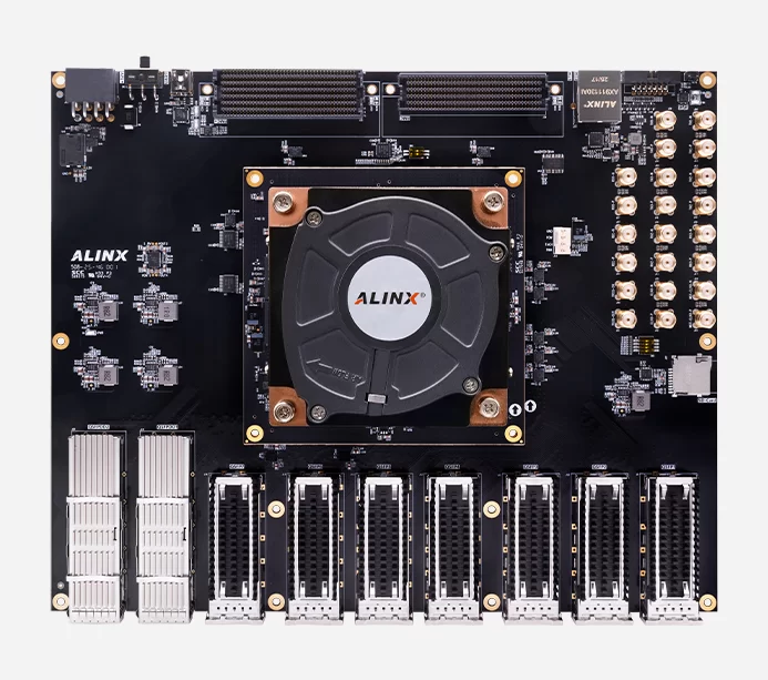 ALINX AMD Virtex UltraScale+ FPGA 超高端开发板 200G QSFP-DD 100G QSFP28 光纤 FMC+ HPC XCVU13P AXVU13G