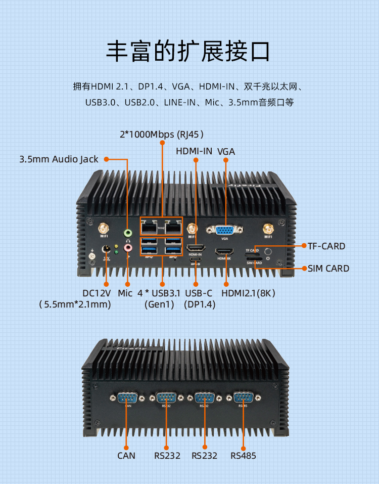 EC-A3588Q   八核8K AI嵌入式主机