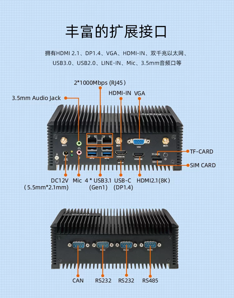EC-A3588Q 八核8K AI嵌入式主机