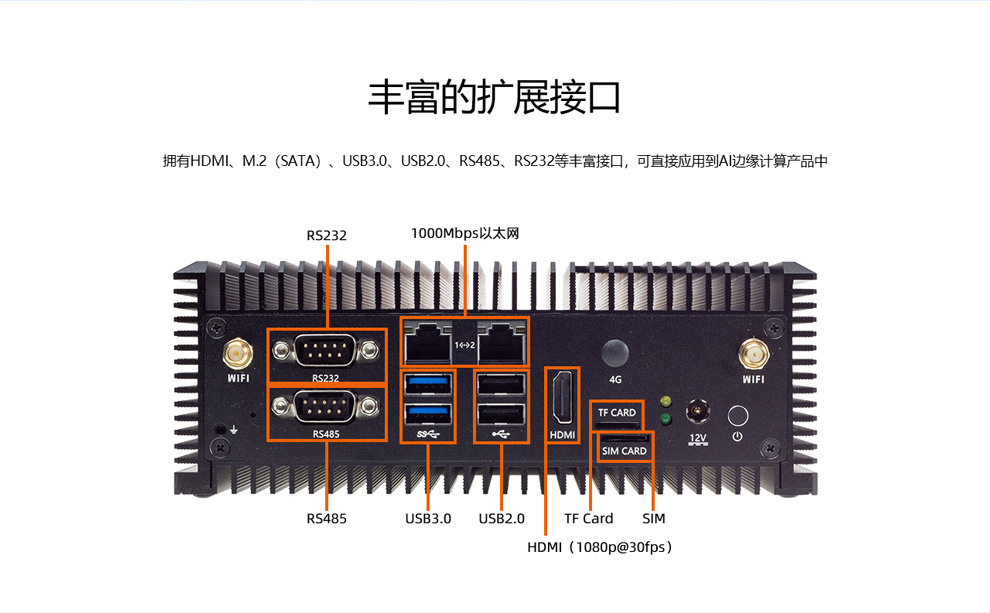 EC-A1684XJD4 FD 八核32T高算力AI嵌入式主机