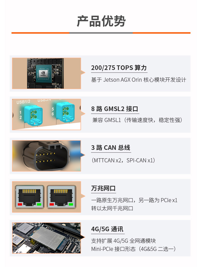 Jetson T906G 英伟达Orin AGX 工业级AI边缘计算设备