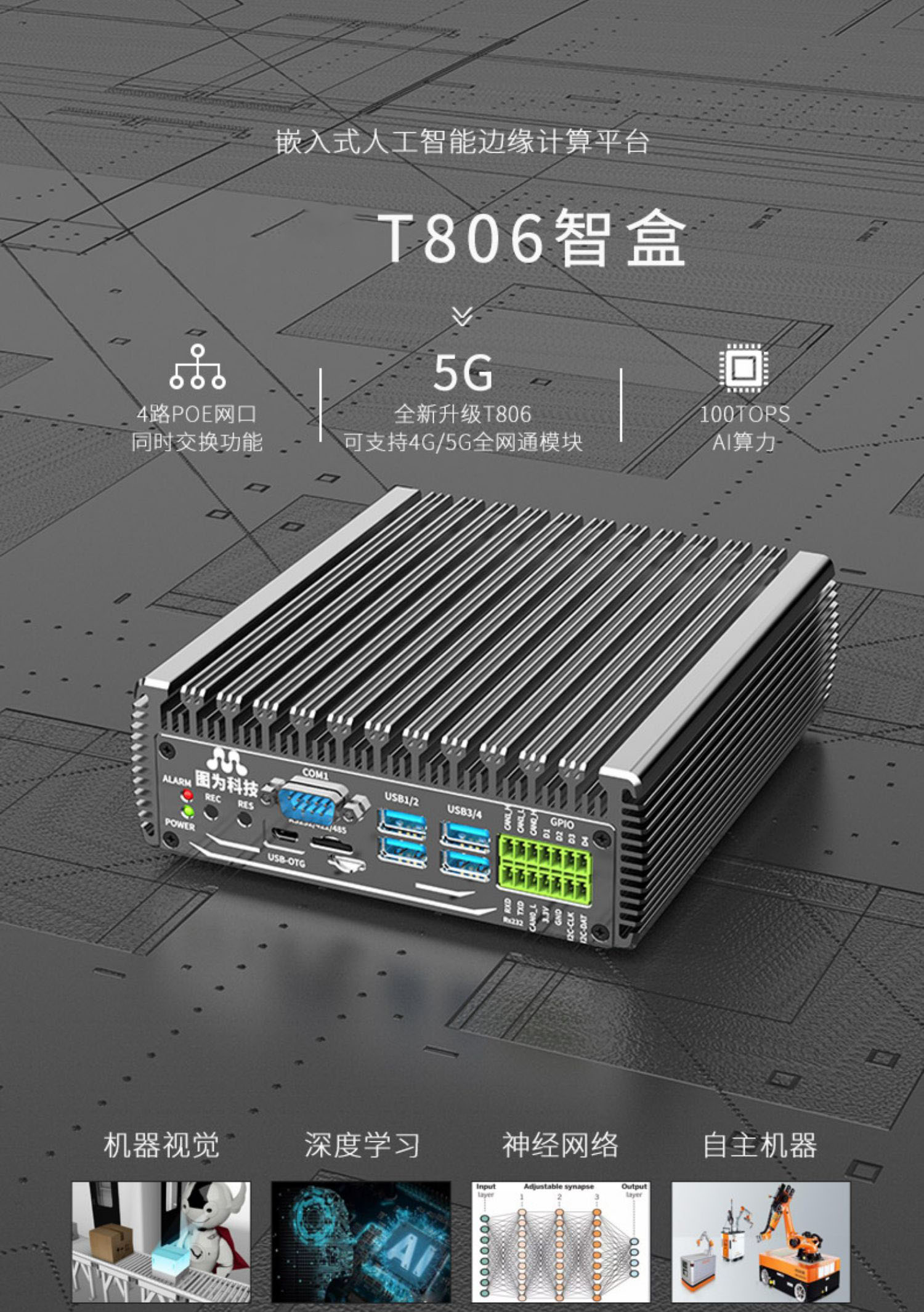 英伟达T806AI边缘计算网关盒子NVIDIAJetsonXavierNX开发板orinnx