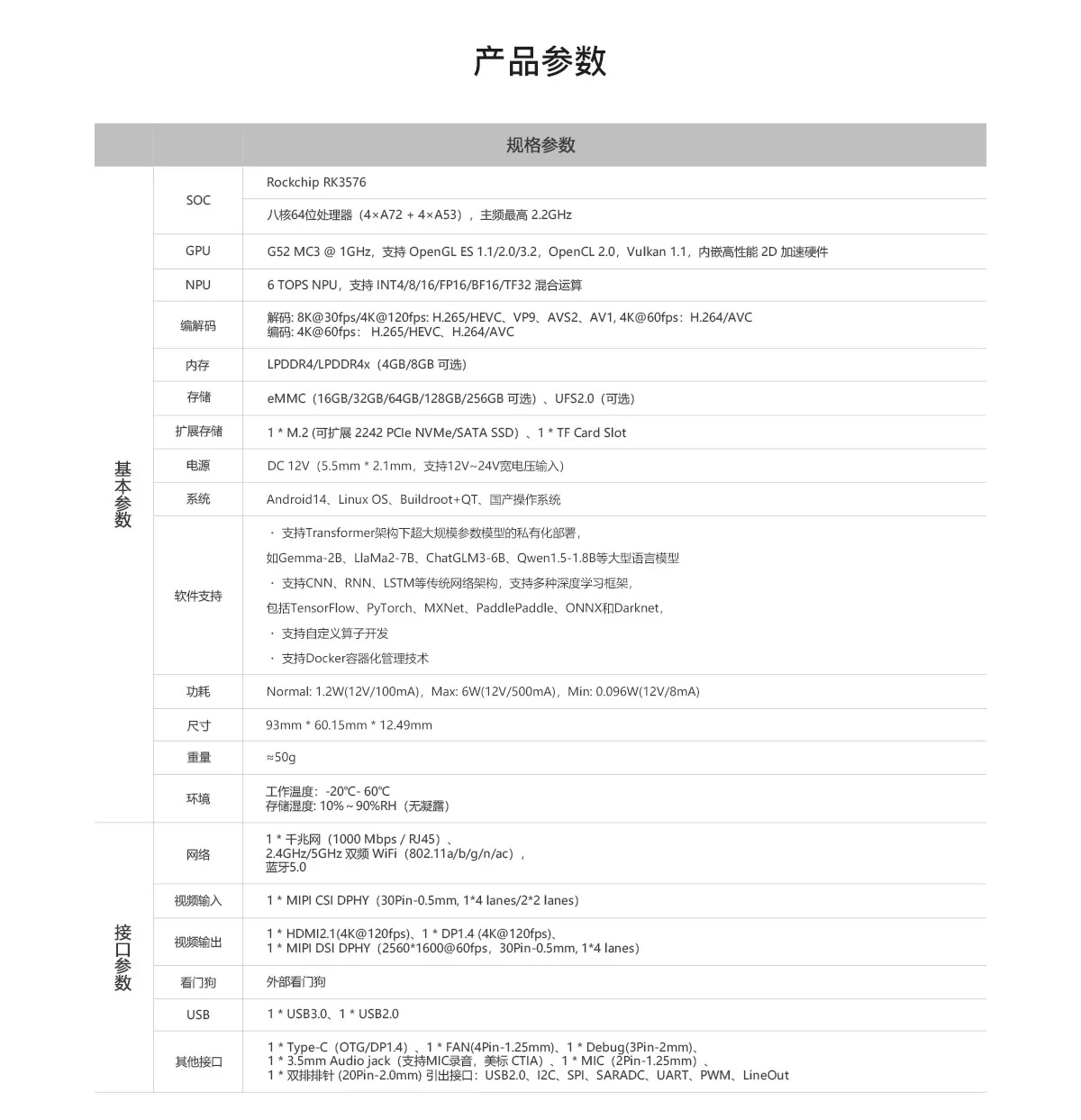 ROC-RK3576-PC八核 Transformer主板4K编解码国产化瑞芯微rk3576开发板