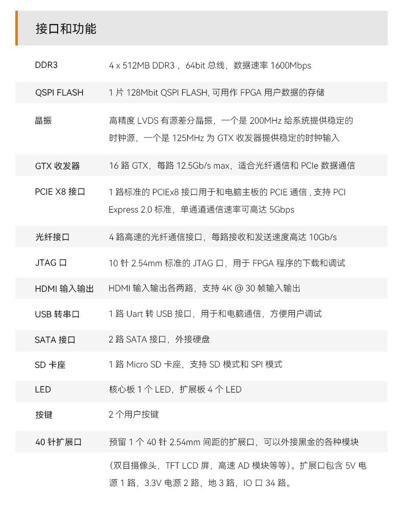 ALINX FPGA开发板Xilinx Kintex7 XC7K325T 7325T 4K视频采集PCIE