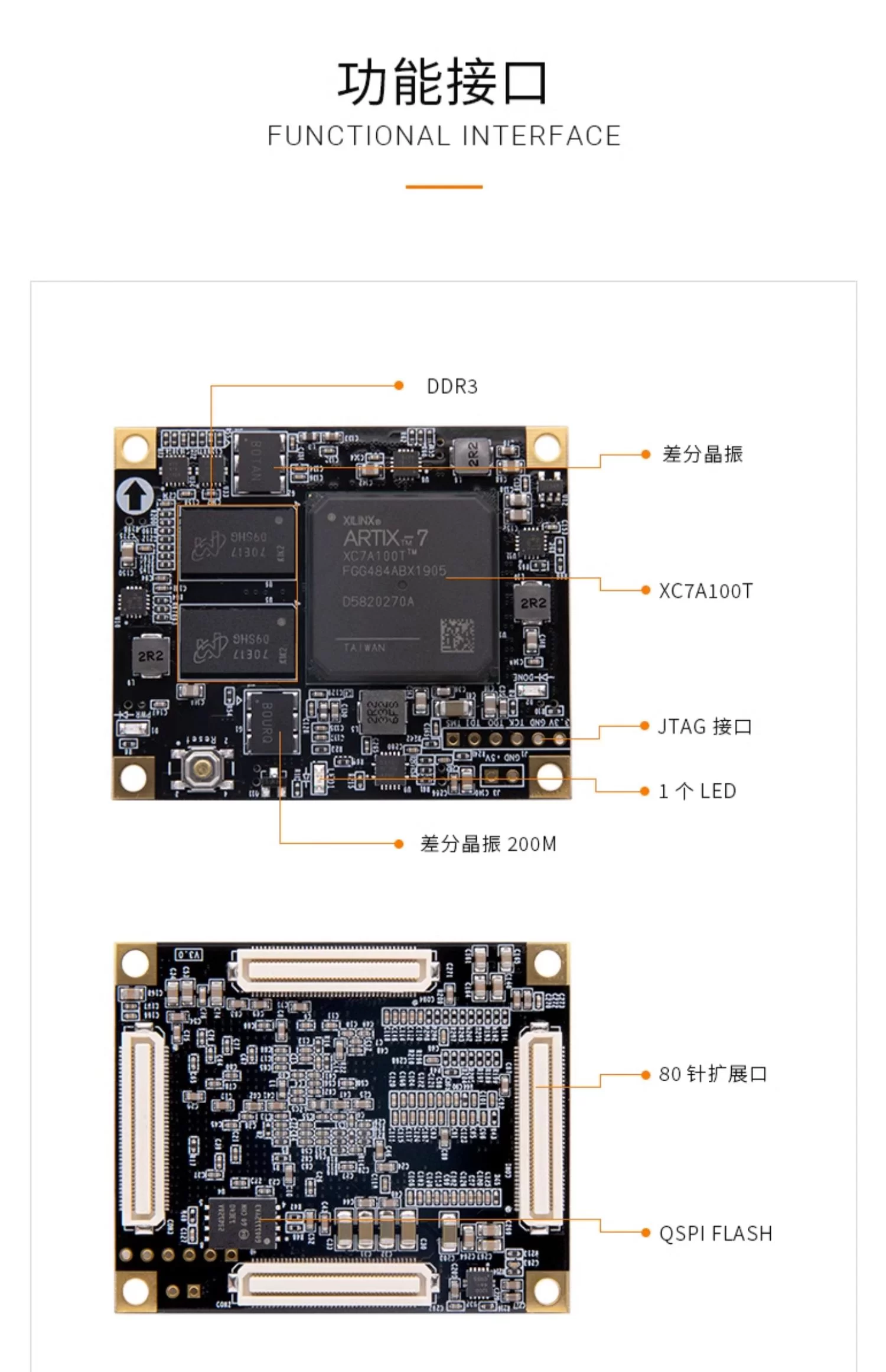 ALINX黑金FPGA核心板Xilinx A7 Artix7工业级通信视频7A200T 100T